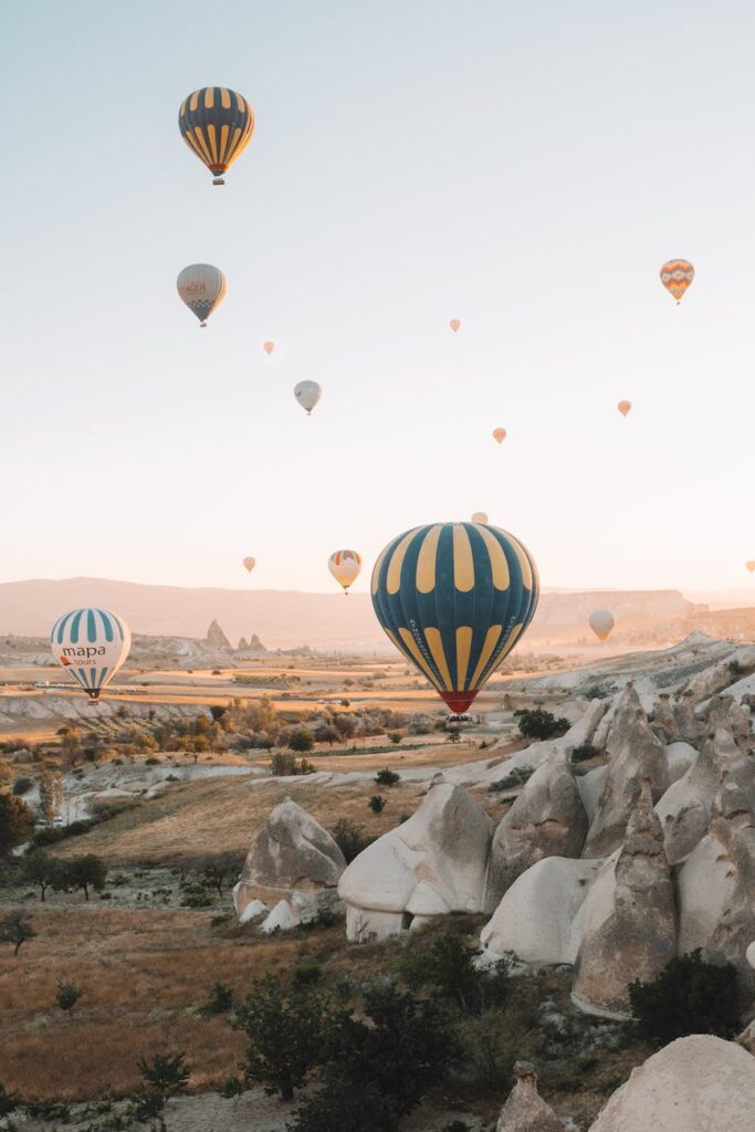 hot air balloons in the sky